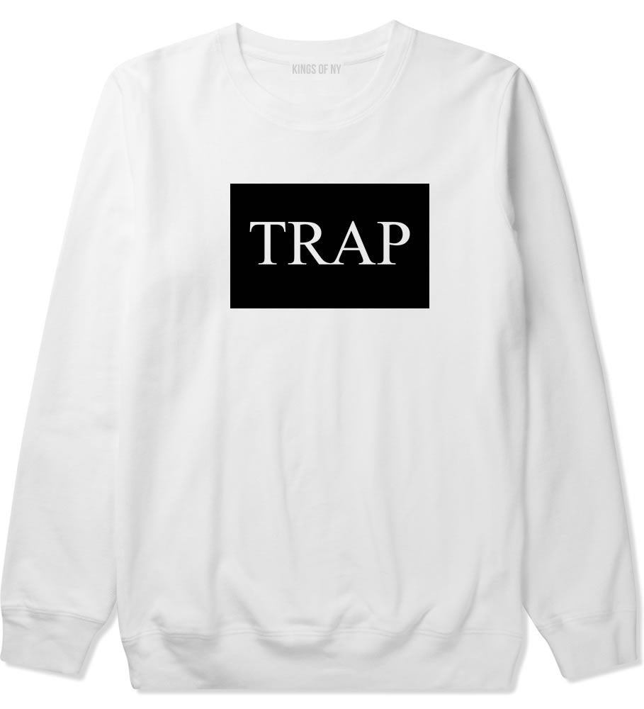 Trap Rectangle Logo Crewneck Sweatshirt in White By Kings Of NY