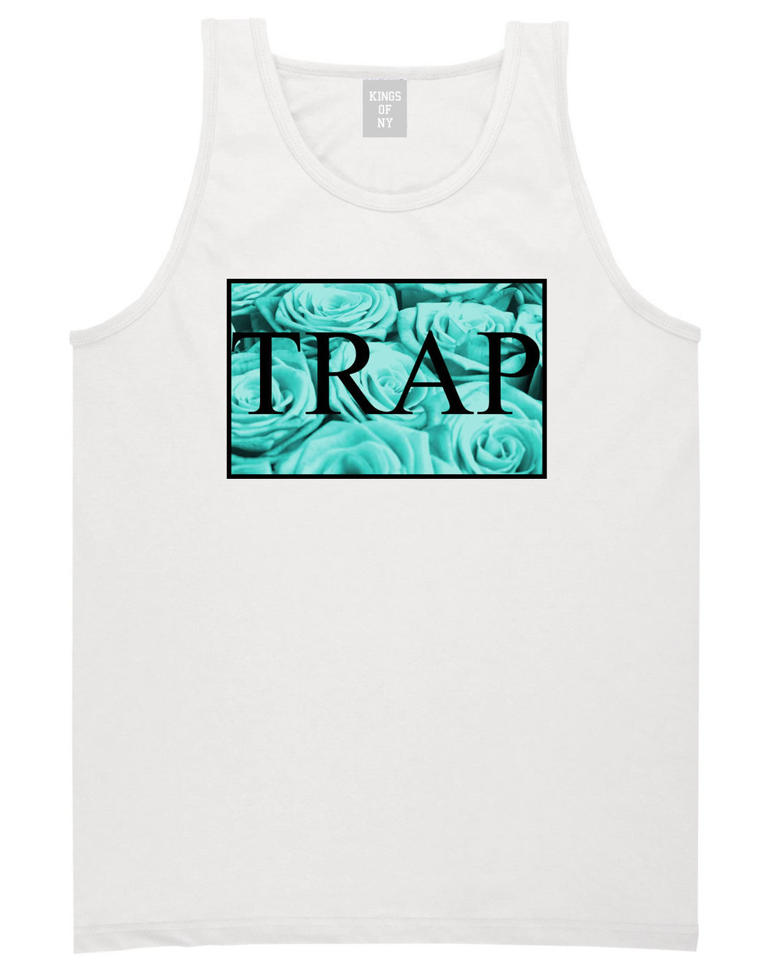 Trap Floral Style Hood Music Hood Dope Tank Top In White by Kings Of NY