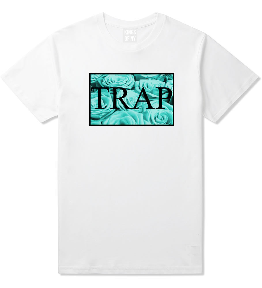 Trap Floral Style Hood Music Hood Dope T-Shirt In White by Kings Of NY
