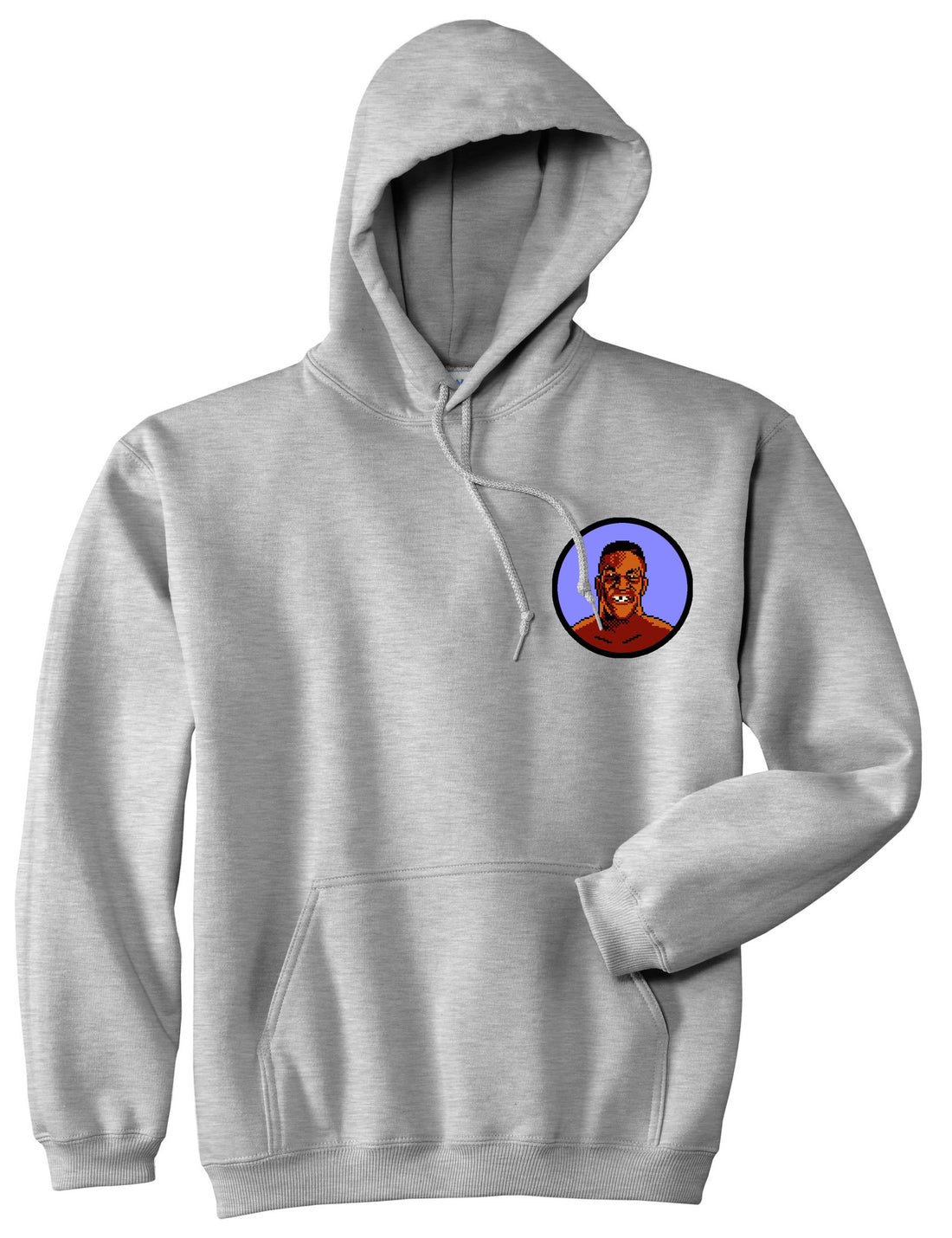 Tyson Logo Left Chest Classic  Gamer 64 Pullover Hoodie Hoody In Grey by Kings Of NY