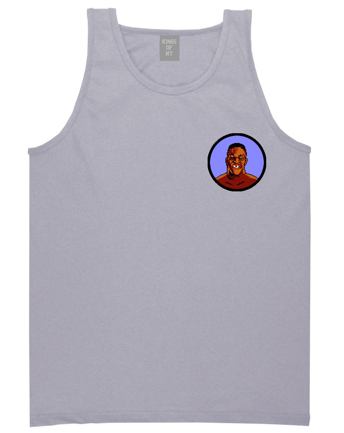 Tyson Logo Left Chest Classic  Gamer 64 Tank Top In Grey by Kings Of NY