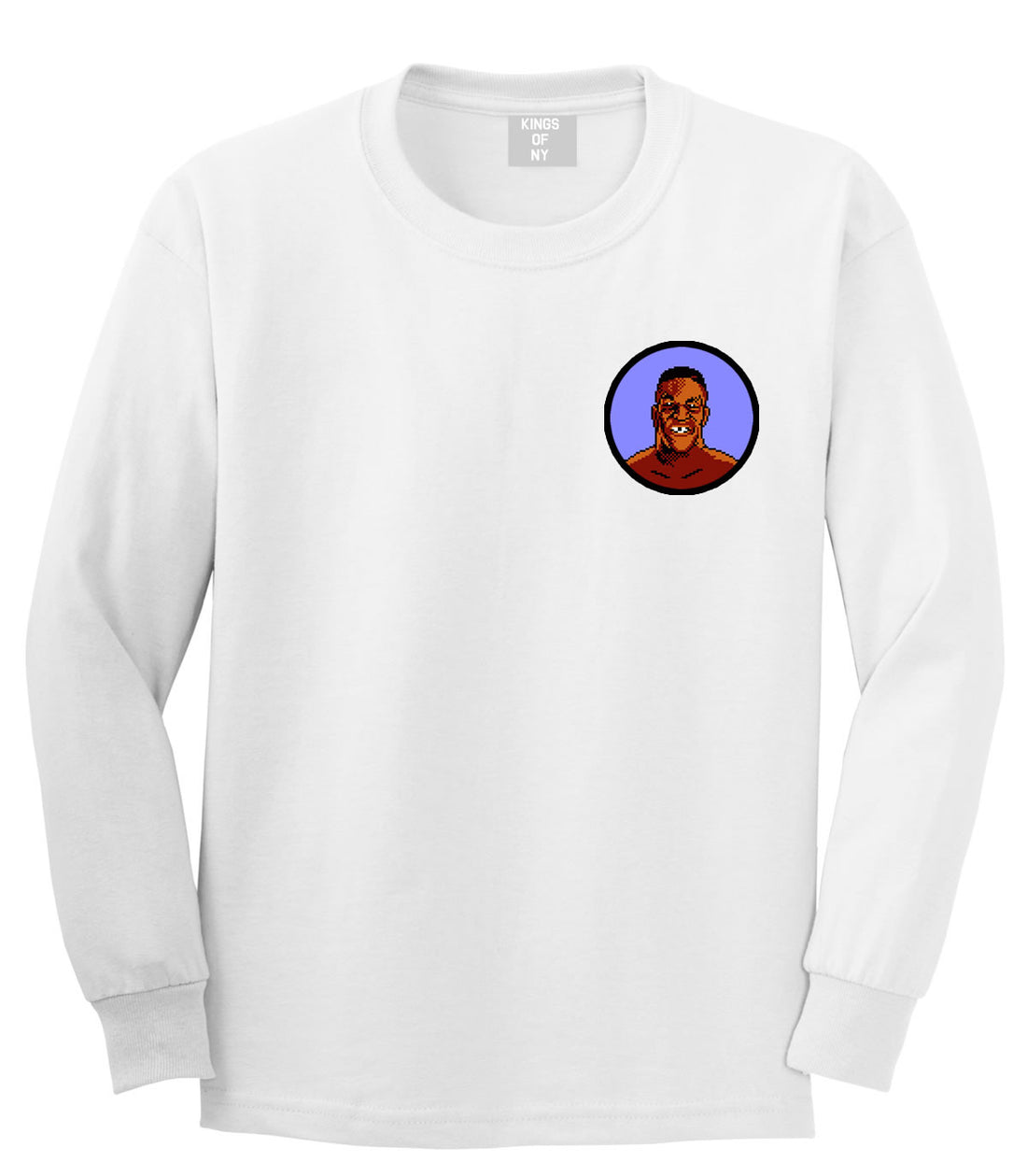 Tyson Logo Left Chest Classic  Gamer 64 Long Sleeve T-Shirt in White by Kings Of NY