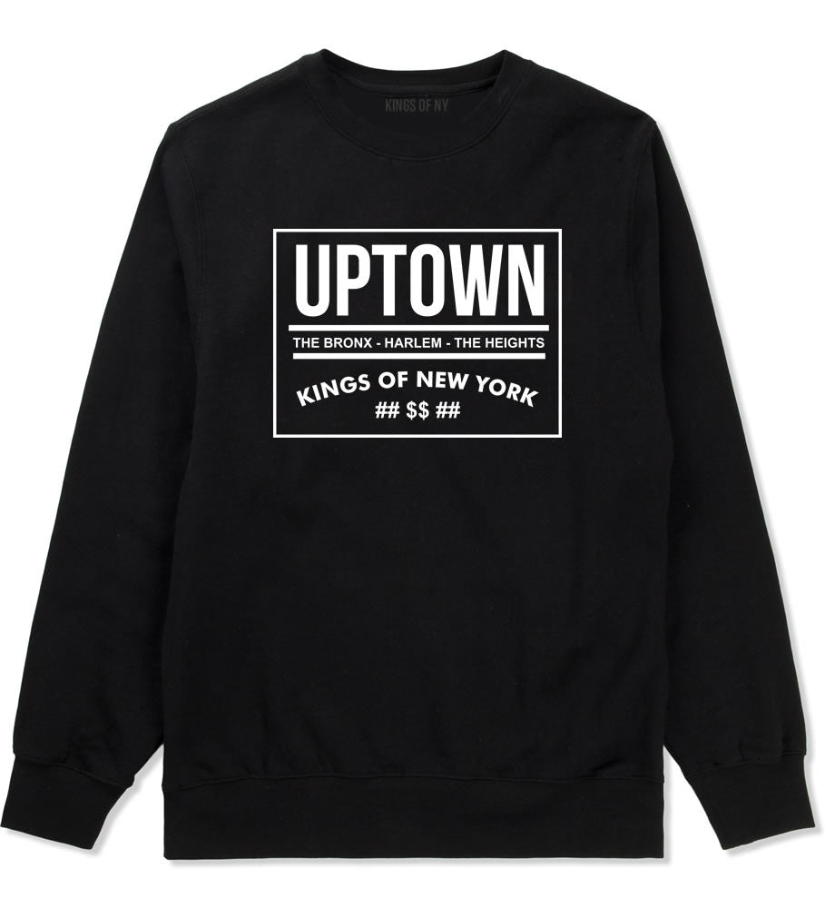 Kings Of NY Uptown Bronx Harlem Washington Heights NYC Crewneck Sweatshirt in Black