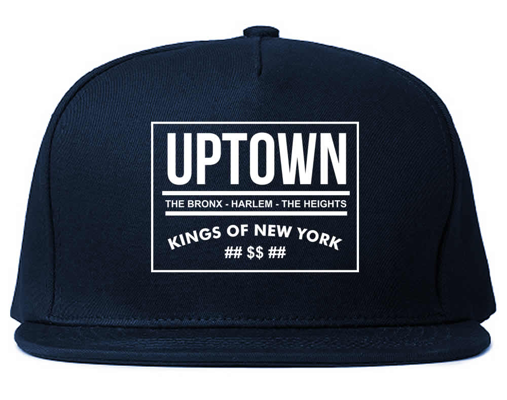 Uptown Bronx Harlem Washington Heights Snapback Hat Cap Navy Blue