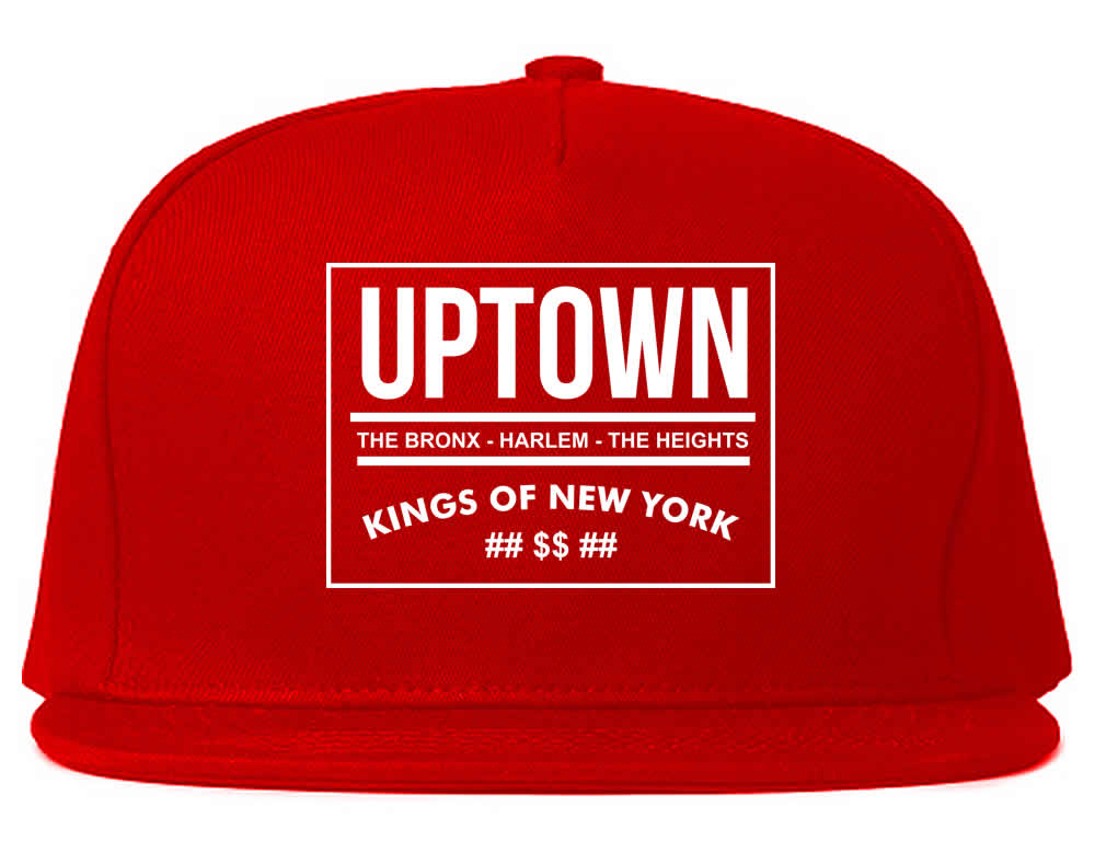 Uptown Bronx Harlem Washington Heights Snapback Hat Cap Red