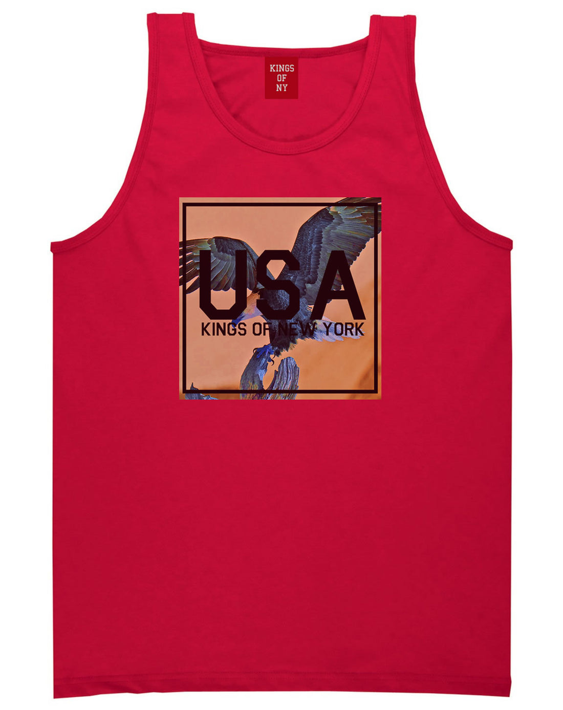 USA Bald Eagle America Tank Top in Red By Kings Of NY