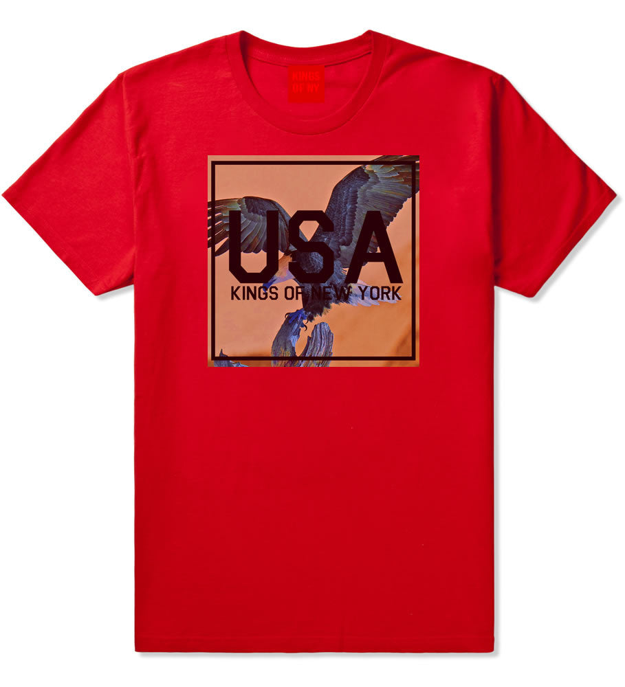 USA Bald Eagle America T-Shirt in Red By Kings Of NY