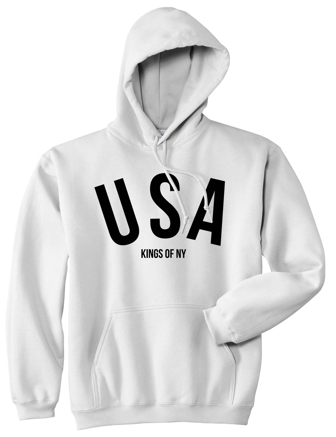 USA Pullover Hoodie Hoody in White by Kings Of NY