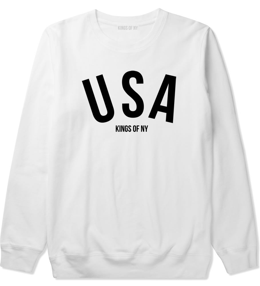 USA Crewneck Sweatshirt in White by Kings Of NY