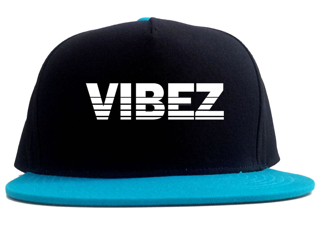 VIBEZ Racing Style 2 Tone Snapback Hat in Black and Blue by Kings Of NY