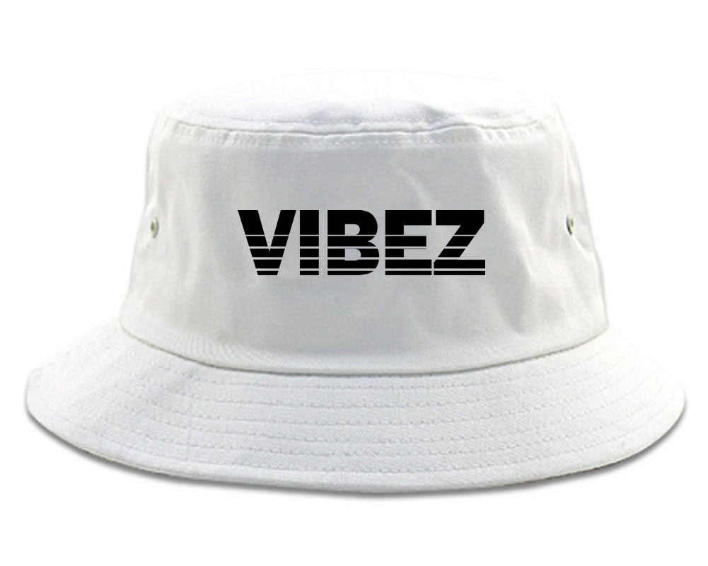 VIBEZ Racing Style Bucket Hat in White by Kings Of NY