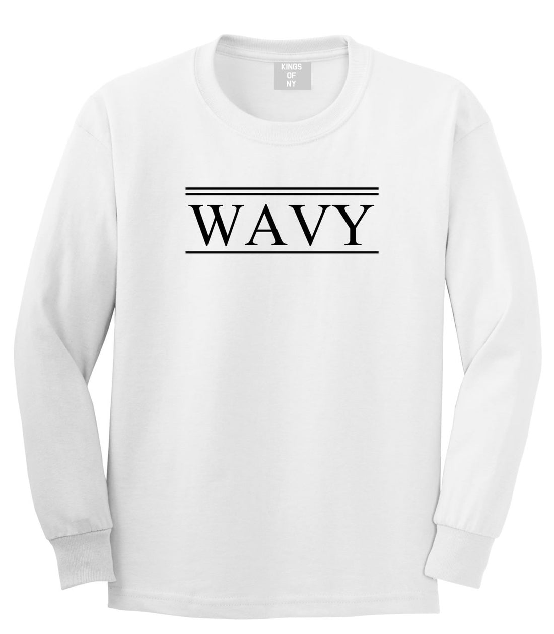 Wavy Harlem Long Sleeve T-Shirt in White By Kings Of NY