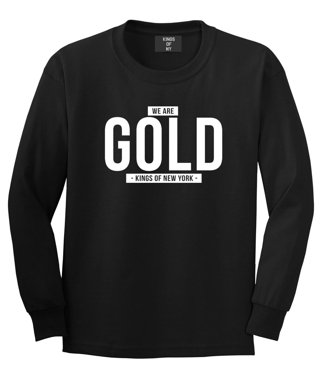 Kings Of NY We Are Gold Long Sleeve T-Shirt in Black