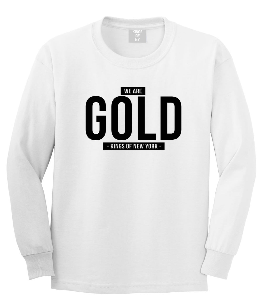 Kings Of NY We Are Gold Long Sleeve T-Shirt in White