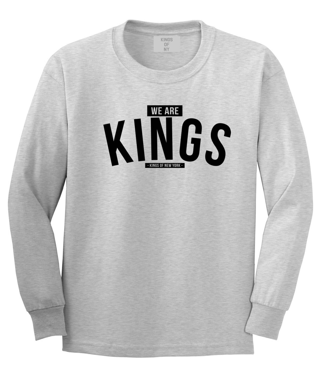 Kings Of NY We Are Kings Long Sleeve T-Shirt in Grey