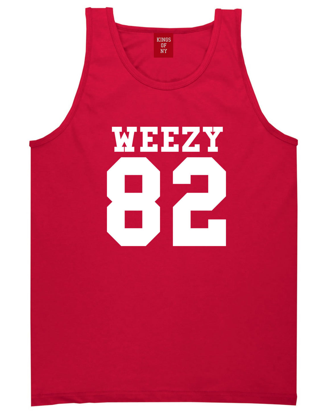 Weezy 82 Team Tank Top in Red by Kings Of NY