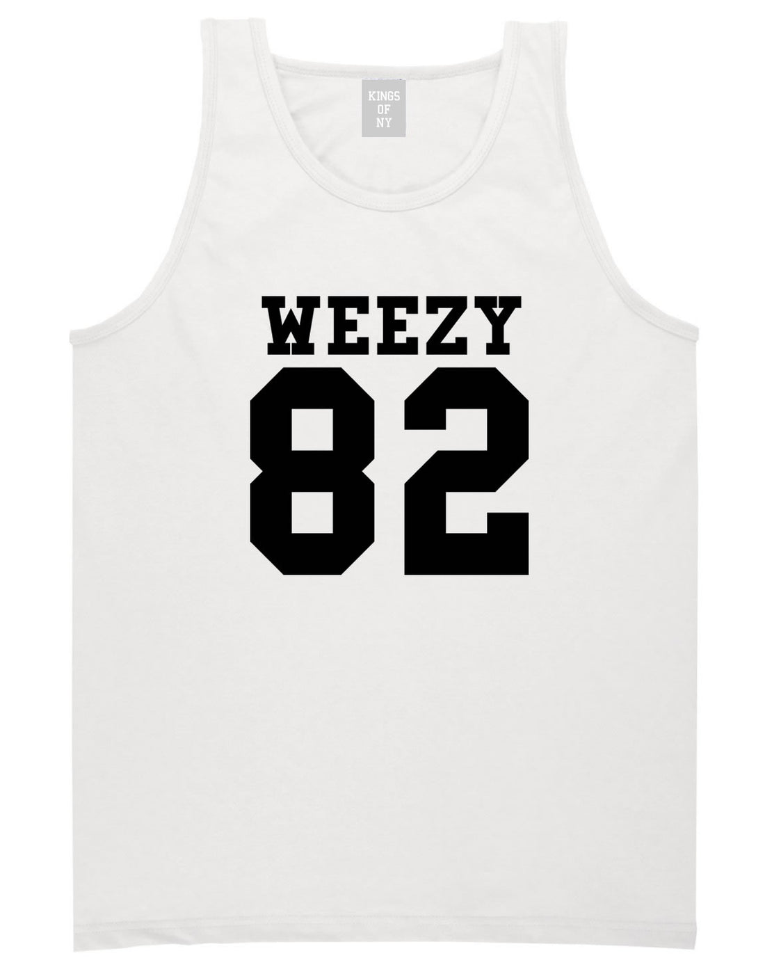 Weezy 82 Team Tank Top in White by Kings Of NY