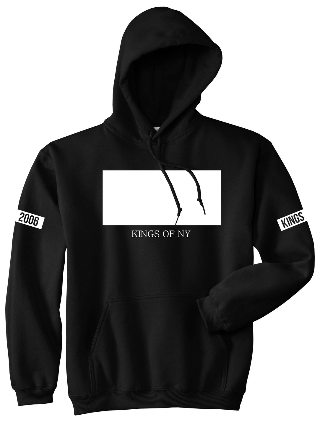 White Box Pullover Hoodie Hoody in Black by Kings Of NY