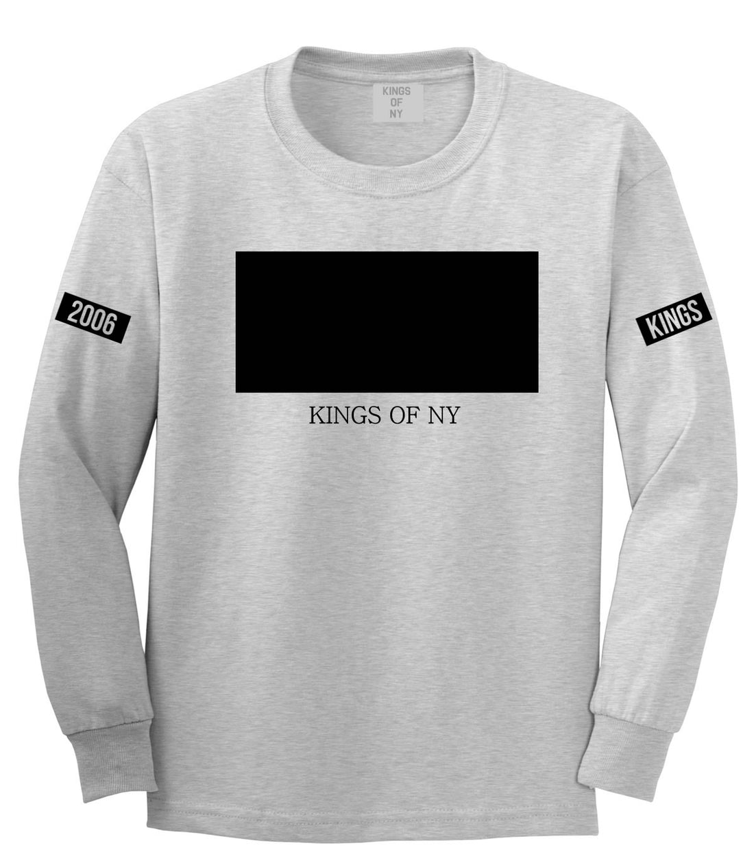 White Box Long Sleeve T-Shirt in Grey by Kings Of NY