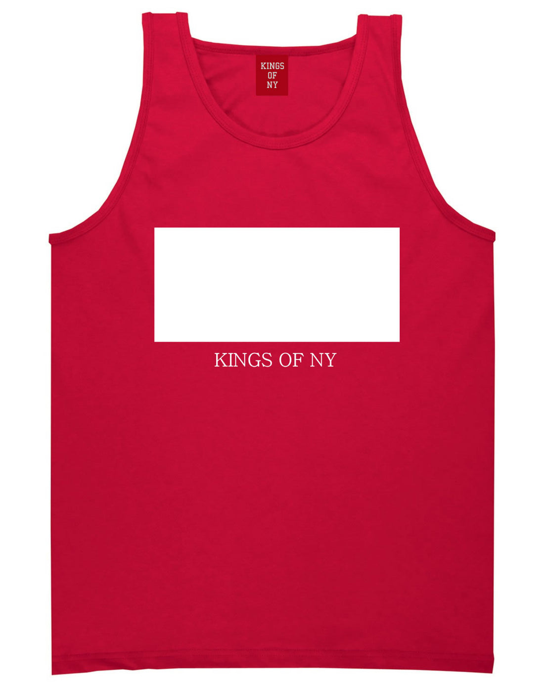 White Box Tank Top in Red by Kings Of NY