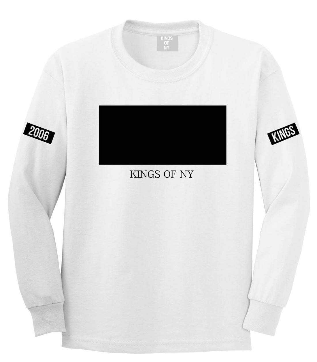 White Box Long Sleeve T-Shirt in White by Kings Of NY