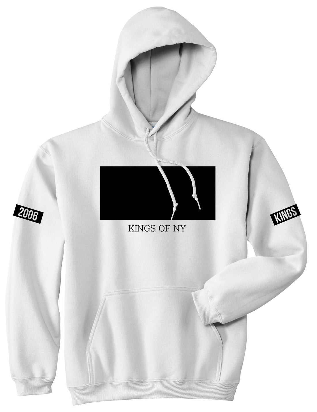 White Box Pullover Hoodie Hoody in White by Kings Of NY