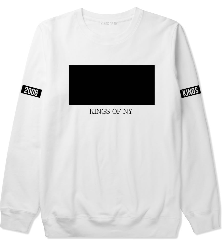 White Box Crewneck Sweatshirt in White by Kings Of NY
