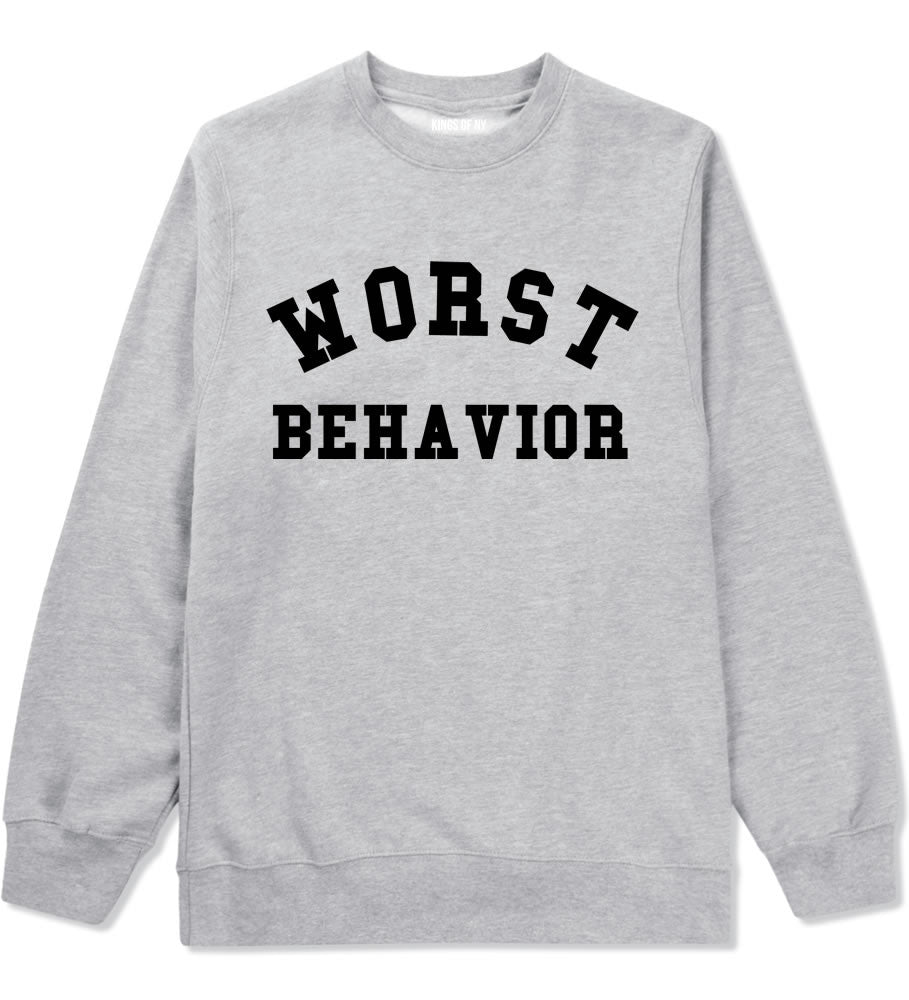 Worst Behavior Crewneck Sweatshirt in Grey by Kings Of NY