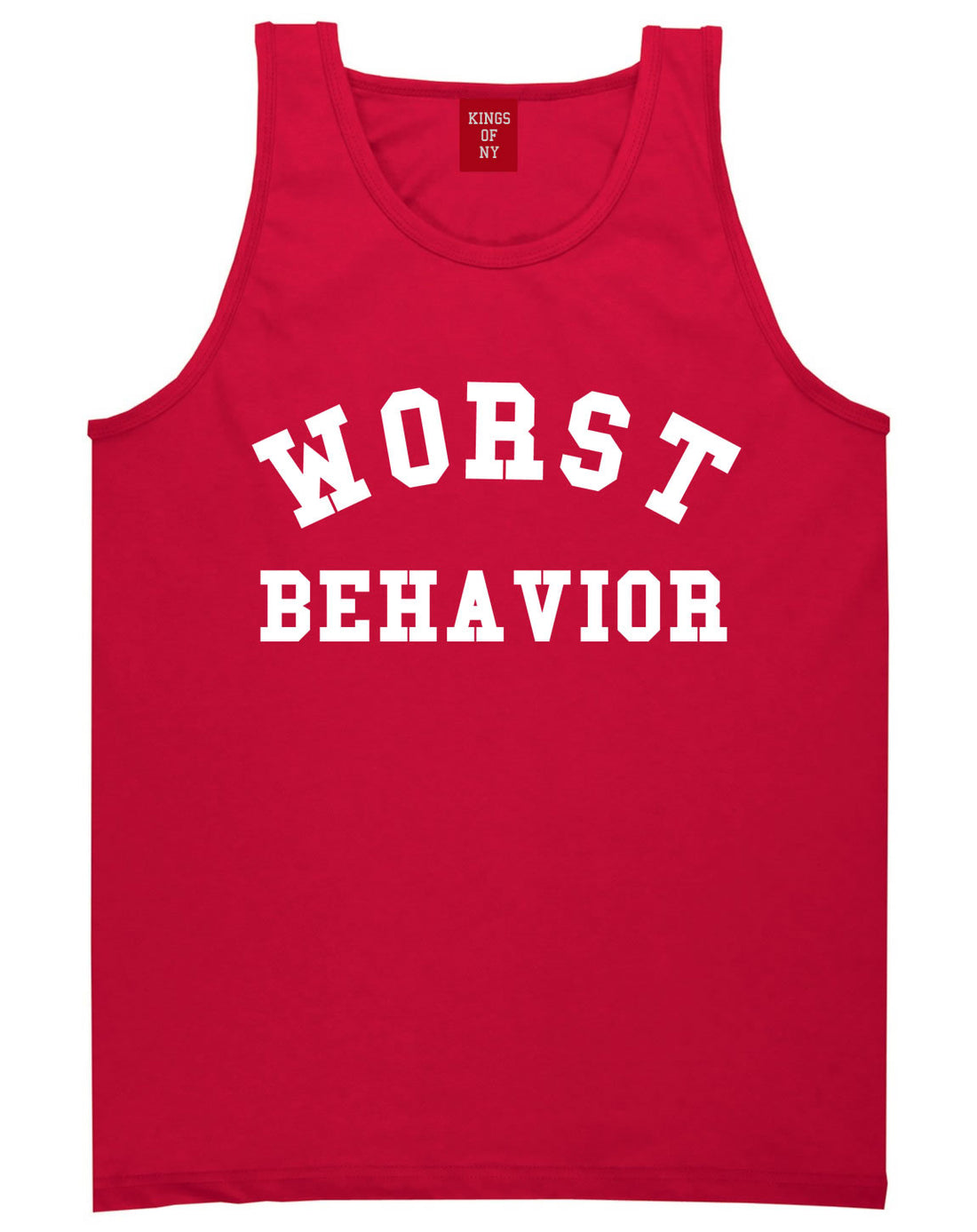 Worst Behavior Tank Top in Red by Kings Of NY