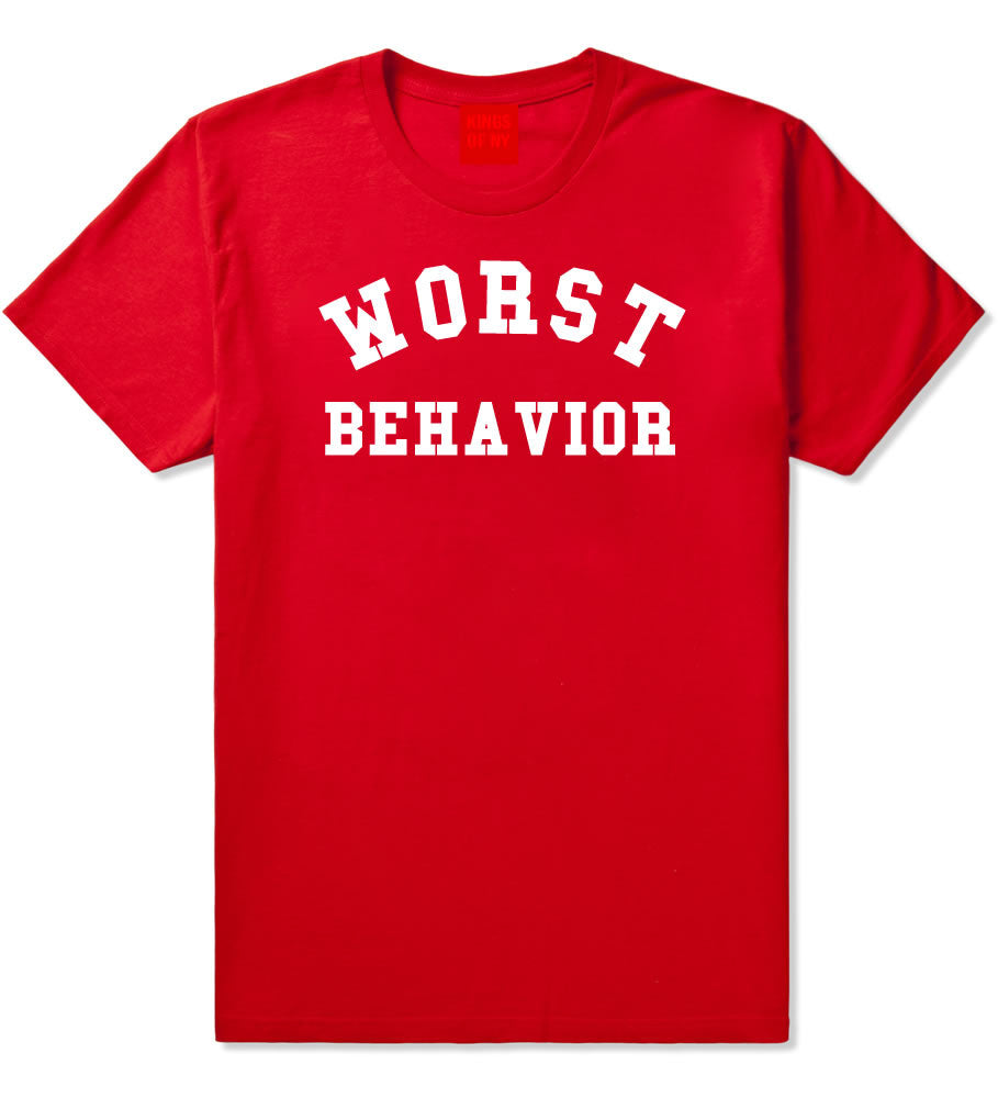 Worst Behavior T-Shirt in Red by Kings Of NY
